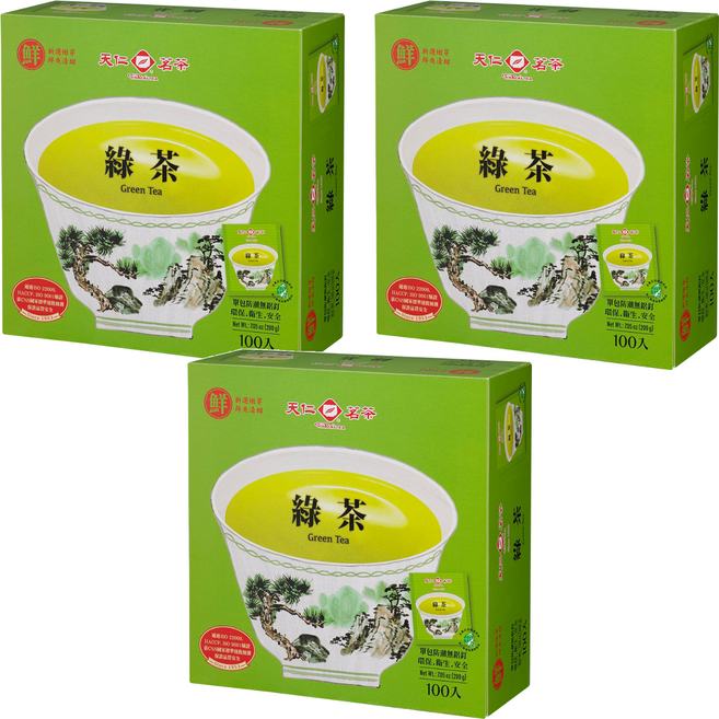 天仁茗茶 綠茶, 2g, 100包, 3盒