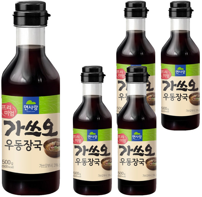 면사랑 프리미엄 가쓰오 우동장국, 500g, 5개