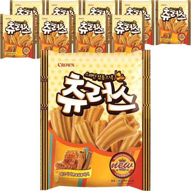 크라운 스페인 정통스낵 츄러스, 174g, 10개
