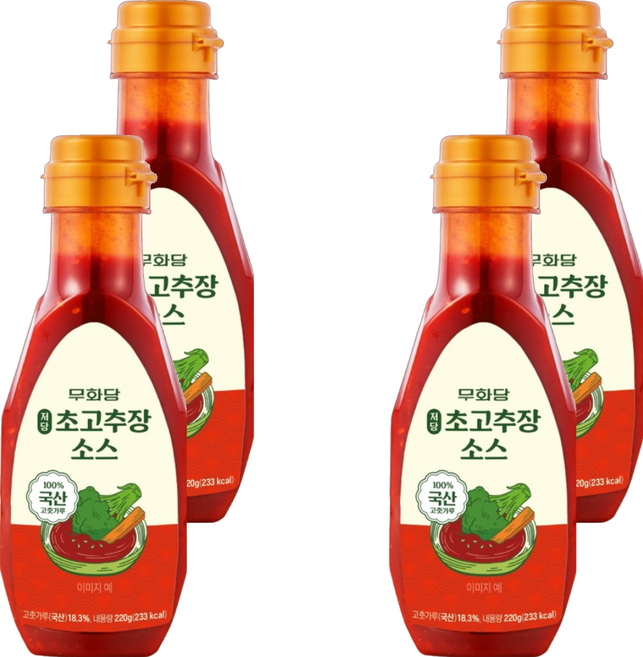 무화당 알룰로스 저당 초고추장, 220g, 4개