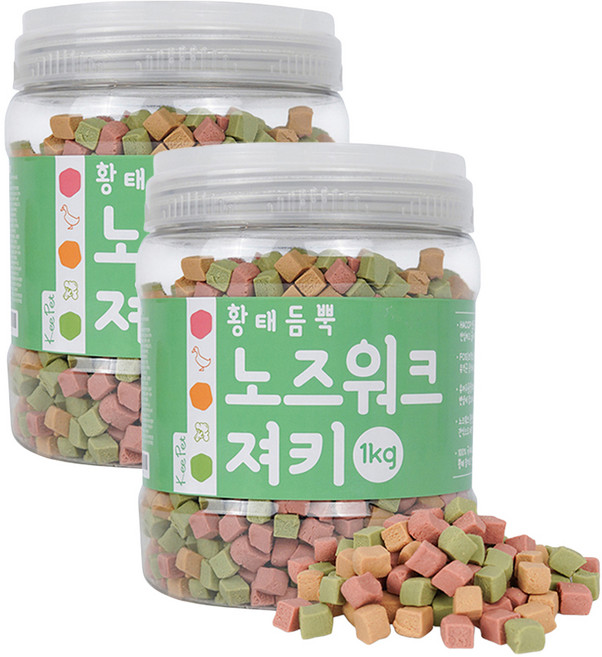 킵펫 강아지 노즈워크 져키, 황태, 1kg, 2개