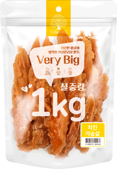 더내추럴 강아지 베리빅 육포, 치킨가슴살, 1kg, 1개