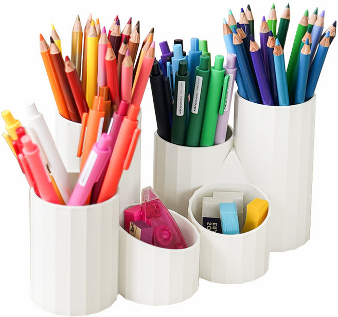 생활공식 3구 다목적 펜꽂이, 화이트, 2개