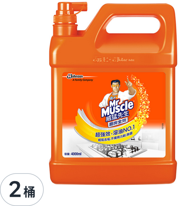 Mr Muscle 威猛先生 廚房清潔劑加侖桶 超強效, 4L, 2桶