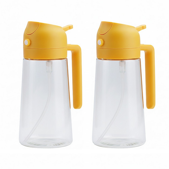Reddot 紅點生活 倒噴兩用控量玻璃油瓶 暖暮黃, 600ml, 2個