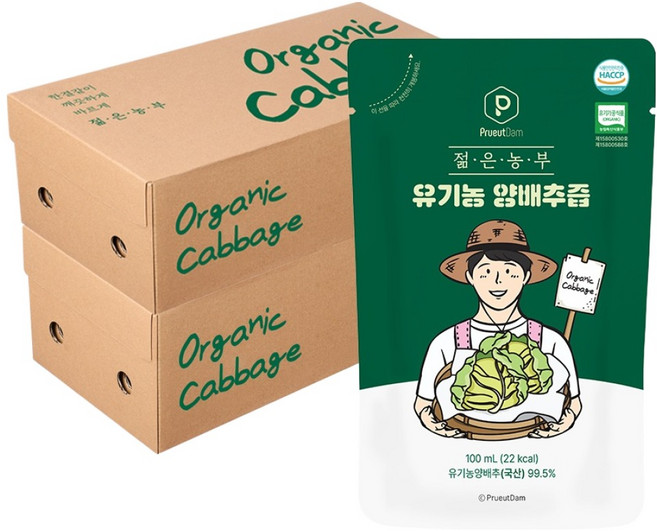 푸릇담 젊은농부 유기농 양배추즙, 100ml, 60개