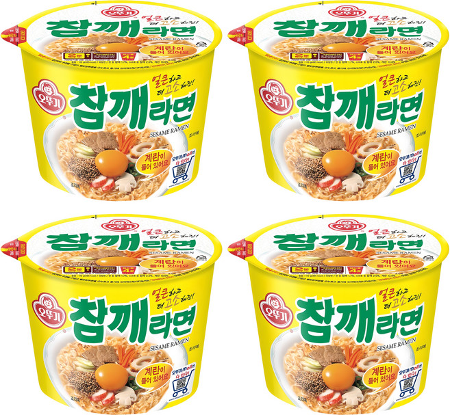오뚜기 참깨라면 컵 110g, 4개