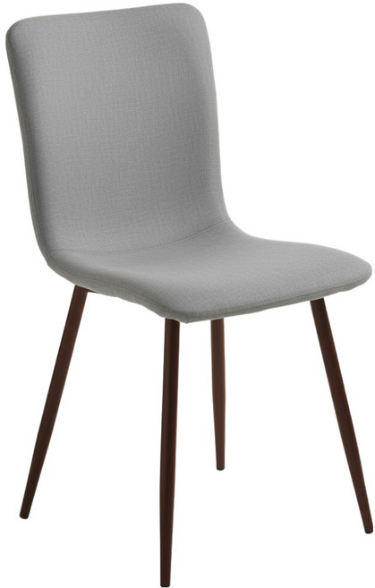 E-home Daisy 戴希布面簡約餐椅, 灰色, 1個