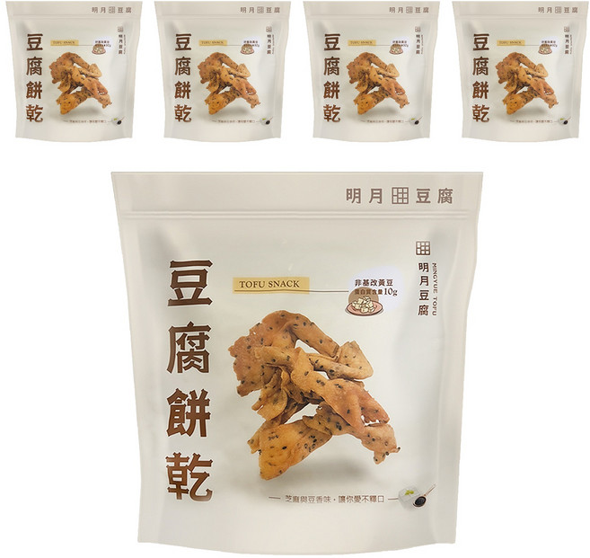 明月豆腐 原味餅乾, 150g, 5包