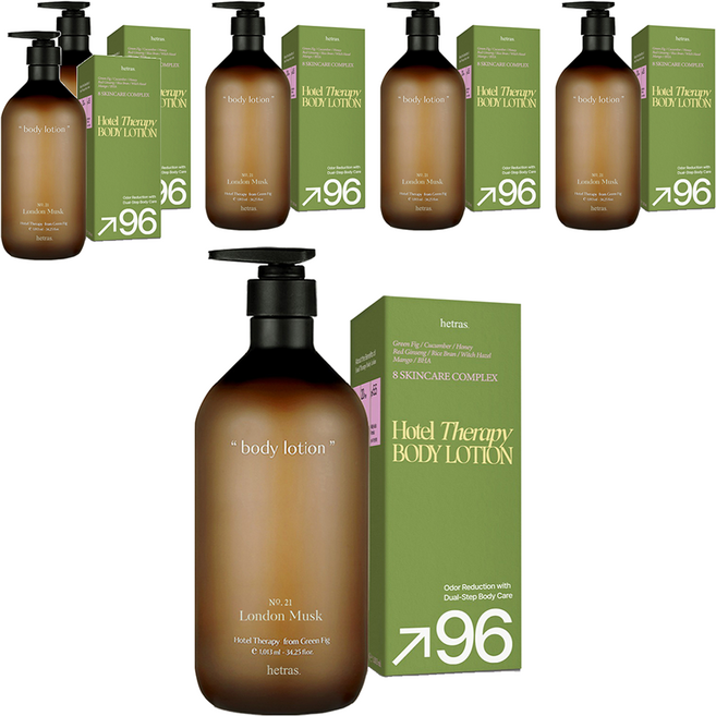 hetras. 飯店療癒身體乳 No.21 倫敦麝香, 6瓶, 1.013L
