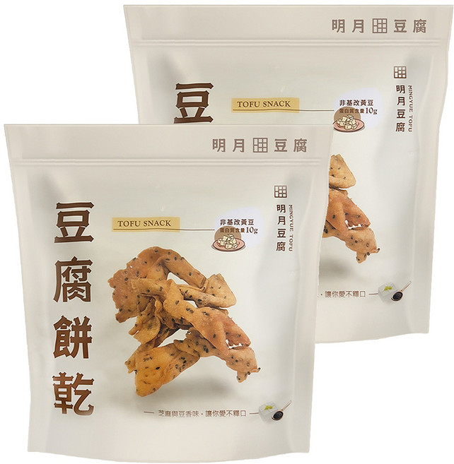 明月豆腐 原味餅乾, 150g, 2包