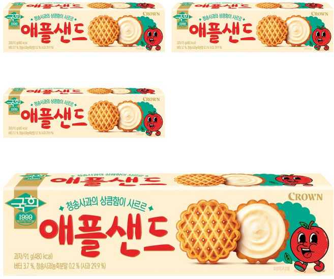 크라운 애플샌드, 91g, 4개