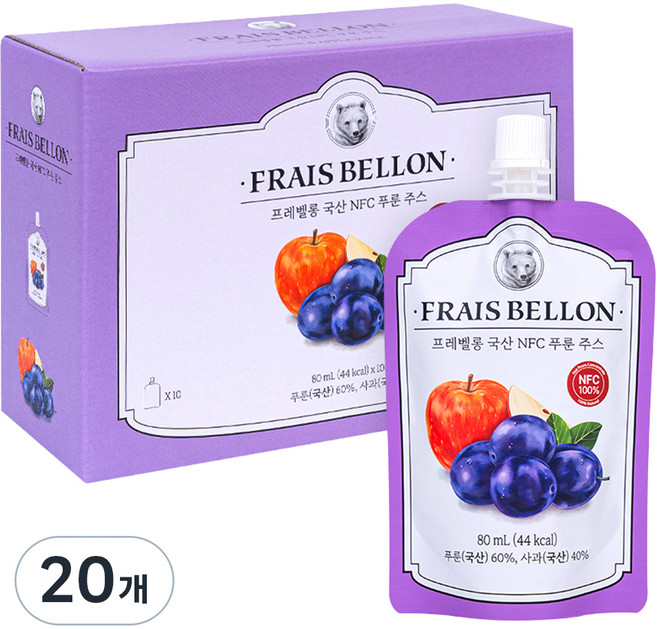 프레벨롱 국산 NFC 푸룬주스, 20개, 80ml
