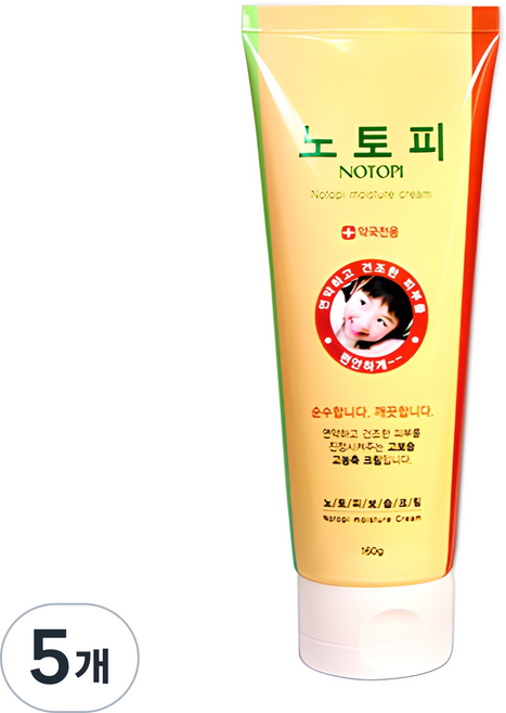 노토피 보습 크림, 160g, 5개
