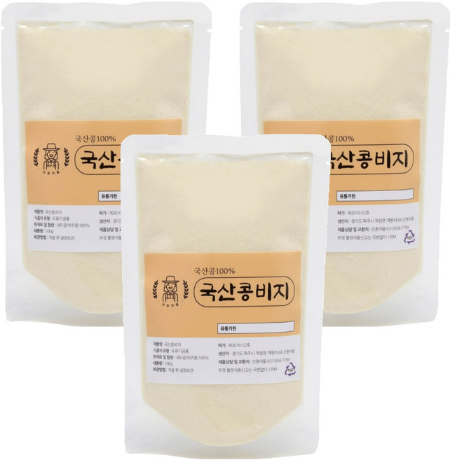 산촌마을 국산 콩비지 분말, 100g, 3개