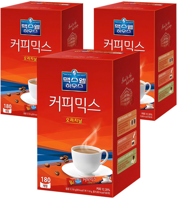 맥스웰하우스 커피믹스 오리지날, 11.8g, 180개입, 3개