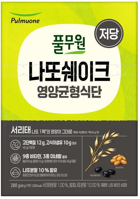 풀무원 나또 쉐이크 서리태 7p, 280g, 1개