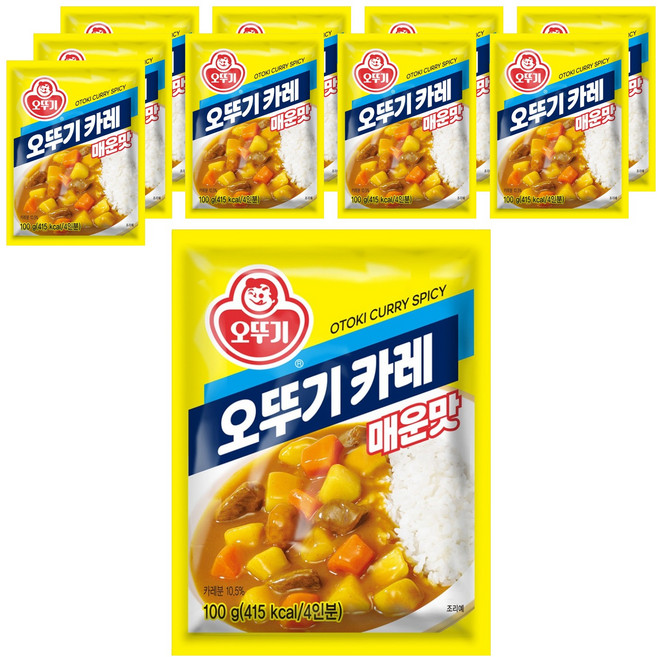 오뚜기 카레 과립형 매운맛, 100g, 10개