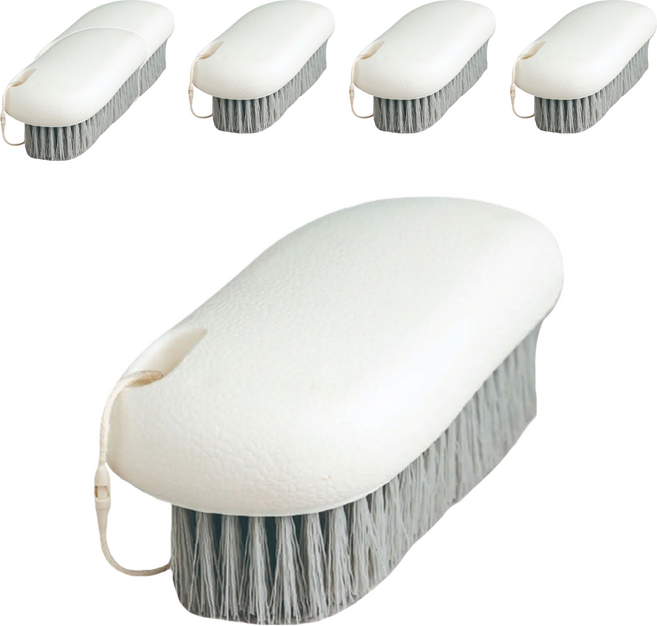 小麥購物 軟毛洗衣刷子 G456, 白色 + 灰色, 6個