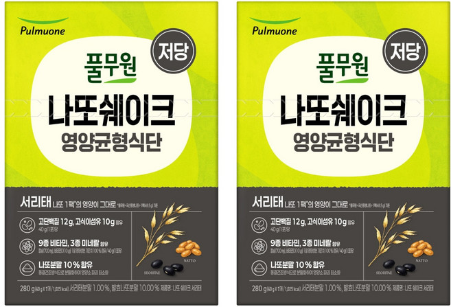 풀무원 나또 쉐이크 서리태 7p, 280g, 2개
