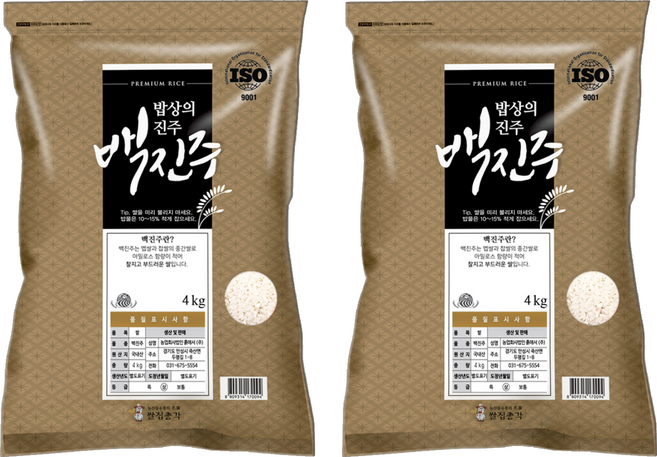 쌀집총각 2025년산 햅쌀 백진주, 상등급, 4kg, 2개