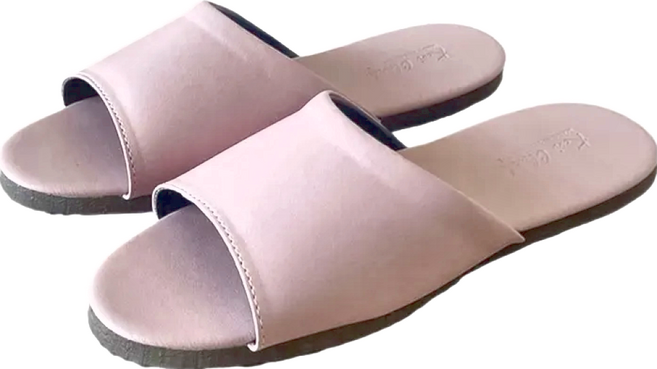 TAIWAN SLIPPER 台灣犀利趴 純色 皮質室內拖鞋, 柔霧粉, 1雙