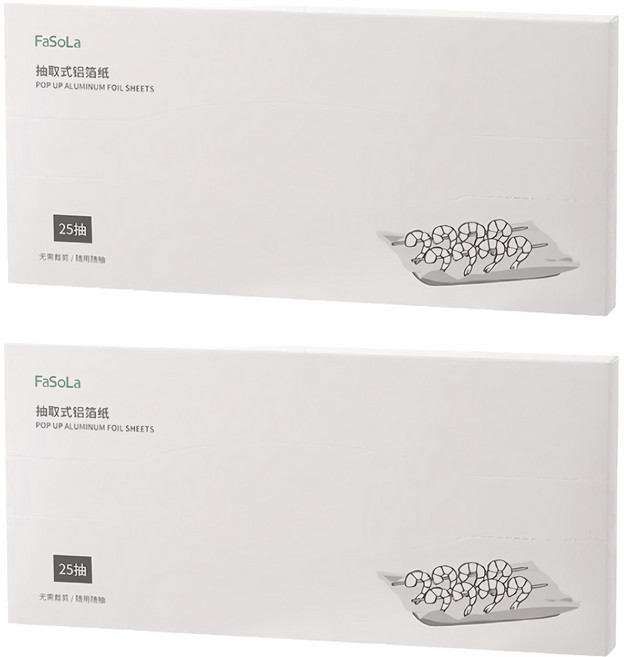 FaSoLa 食品用抽取式鋁箔紙 25抽, 30cm, 2盒
