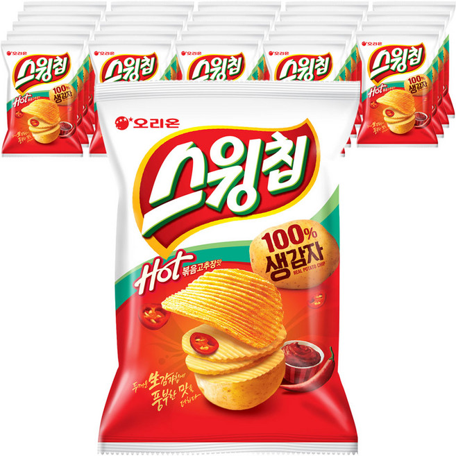 ORION 好麗友 Swing Chip 炒辣椒醬味, 60g, 25個