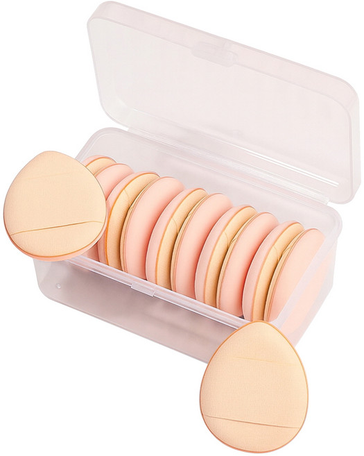 홈즈픽 메이크업 스펀지 미니 핑거 퍼프, 10개, 스킨