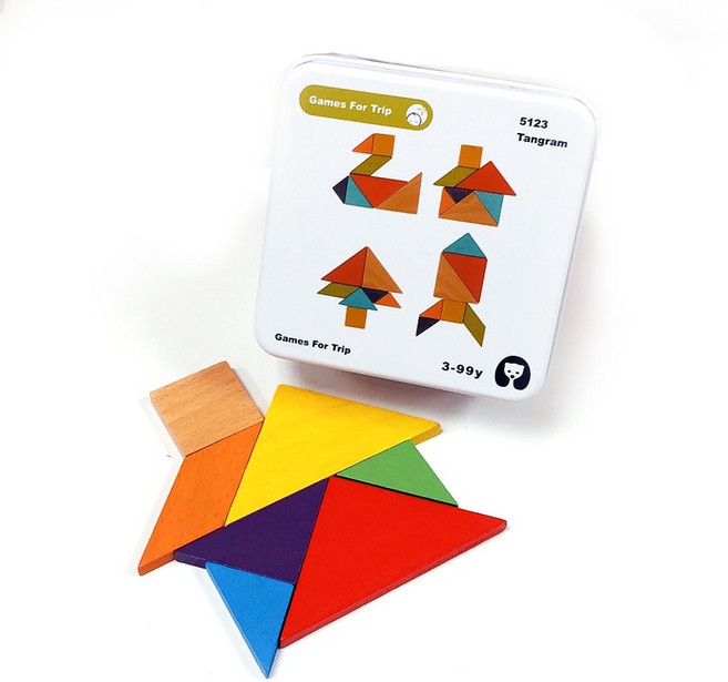 娃娃國 口袋隨身盒桌遊 七巧板 TB-0057 100g, 1組, 多色