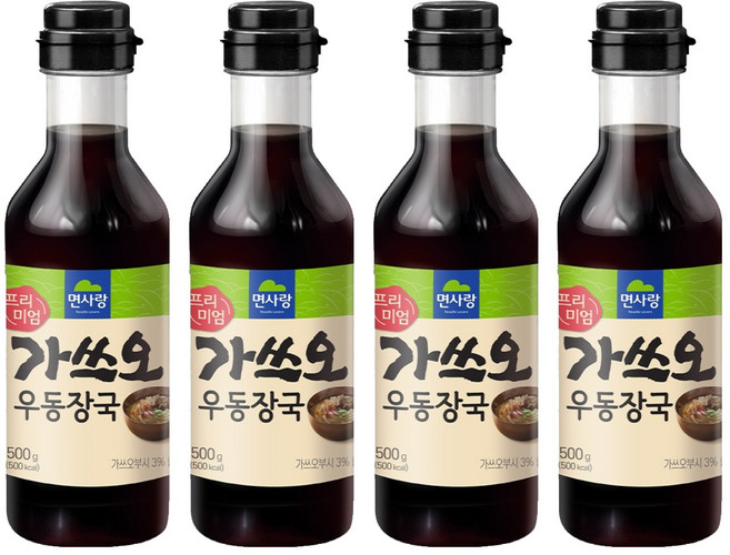 면사랑 프리미엄 가쓰오 우동장국, 500g, 4개