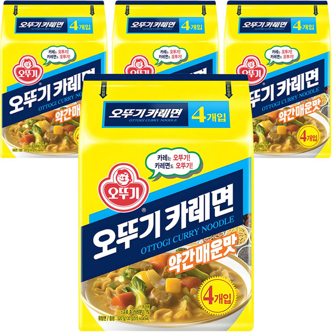 오뚜기 카레면 약간매운맛 130g, 16개