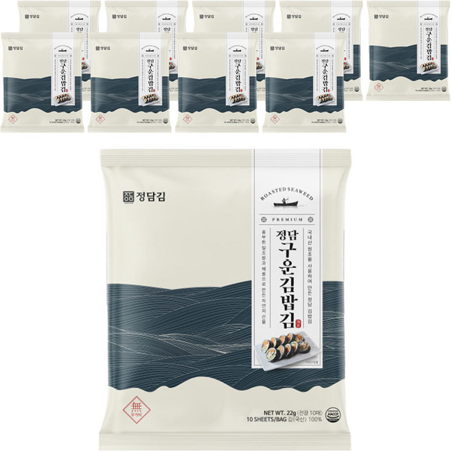 정담김 구운 김밥김 10p, 22g, 10개
