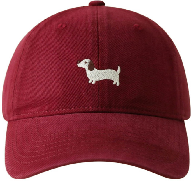 여성용 강아지 자수 볼캡