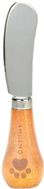 SHUEHO 樹可 熊熊短柄抹醬刀, 木紋色, 12.5 x 3cm, 1支
