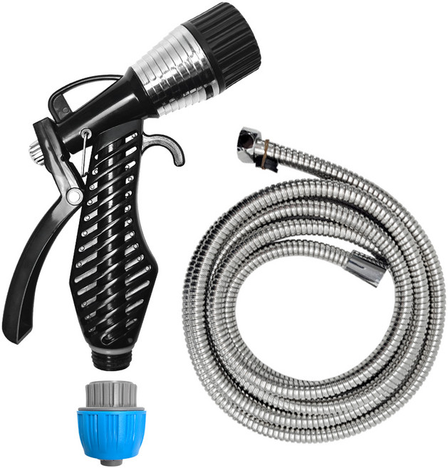 월드크린 다용도 2in1 스프레이건 + 스텐 호스줄 3m 세트, 혼합색상, 1세트