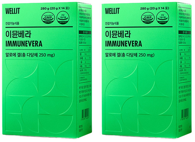 웰릿 이뮨베라 알로에 겔, 280g, 2박스
