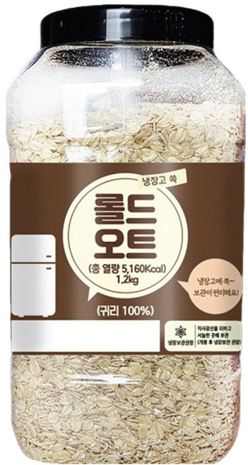 냉장고쏙 롤드 오트, 1.2kg, 1개