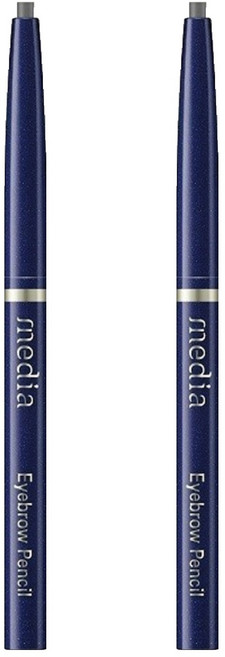 media 媚點 台灣公司貨 自轉式眉筆 橢圓 0.23g, 灰色, 2支