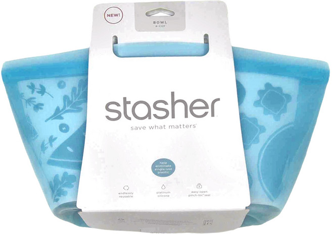 stasher 碗形矽膠密封袋 - 可重複使用 白金矽膠, 1.893L, 1個