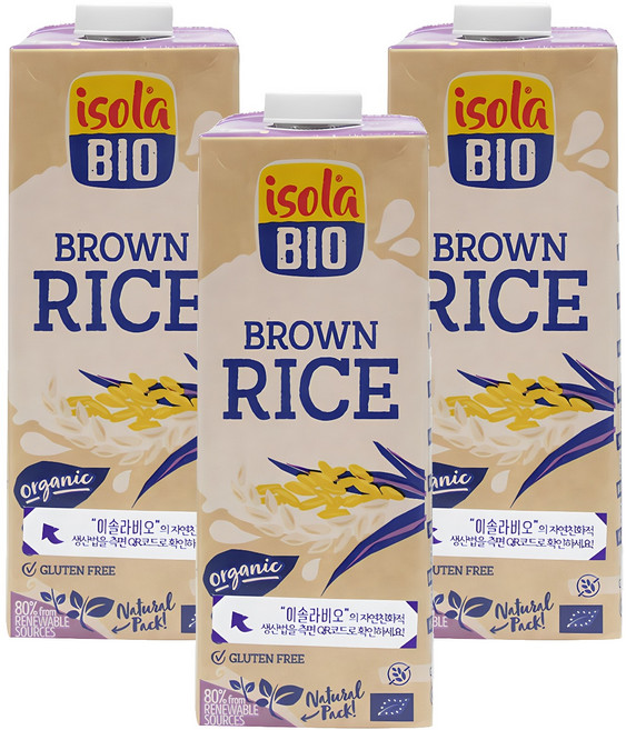 Isolabio 有機糙米飲品, 1L, 3瓶
