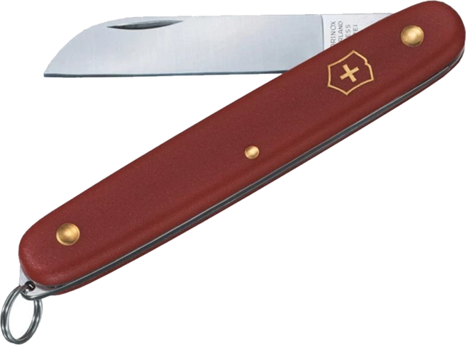 VICTORINOX 瑞士維氏 園藝系列小刀 附鑰匙圈 全程瑞士製造好品質 3.9051 100mm 紅色, 1個