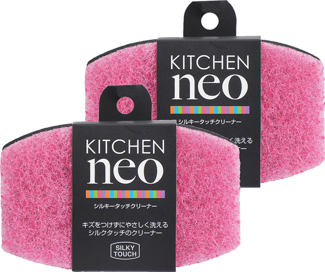TOWA 東和產業 neo清潔海綿 粉色, 2個, 1入