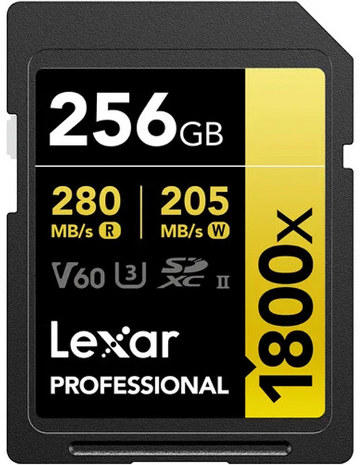 Lexar 雷克沙 Professional SDXC 1800X V60 UHS-II 記憶卡, 256GB, 1個