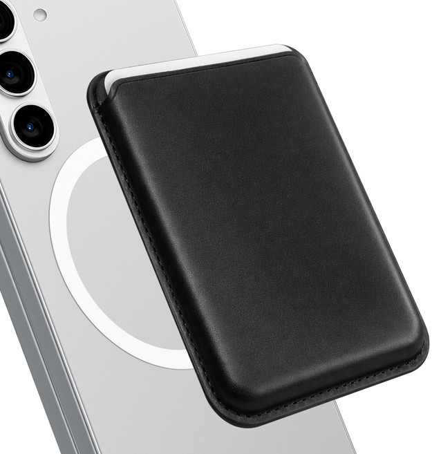 모잇 자력강화 가죽 맥세이프 카드지갑 케이스, 블랙, 1개