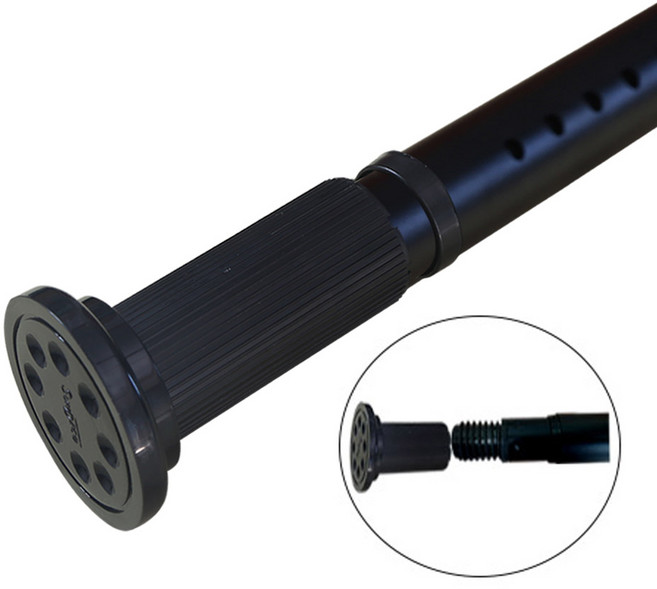 썬데코 30mm 강력 이중스프링 압축식 커튼봉, 블랙