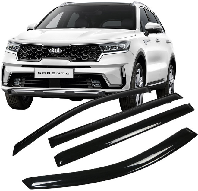 리드홈 스모그 차량용 썬바이저 4p 세트, 기아 쏘렌토MQ4 2020.03~, 투명블랙