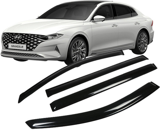 리드홈 스모그 차량용 썬바이저 4p 세트, 더뉴그랜저(20년~), 투명블랙