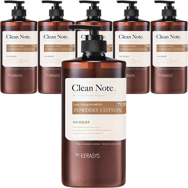 케라시스 클린노트 샴푸 파우더리 코튼향, 1L, 6개