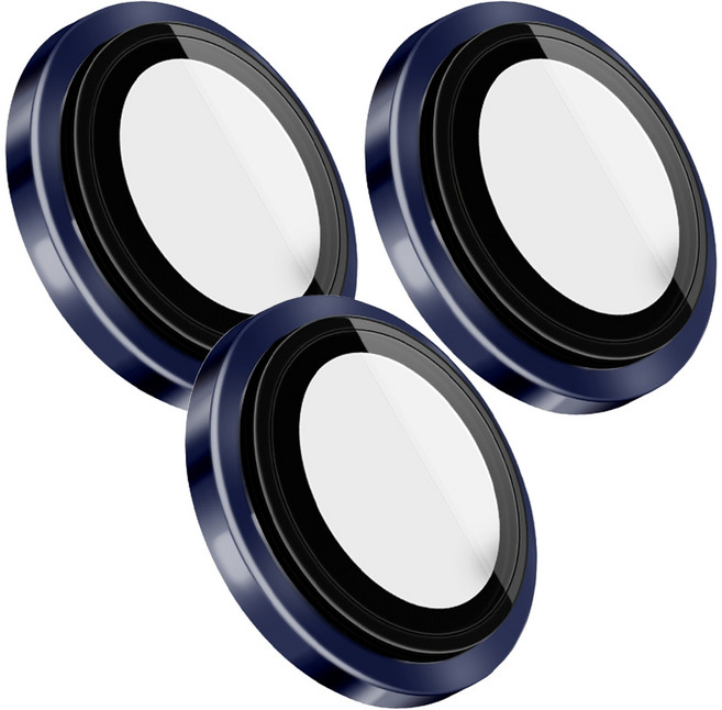 HODA 好貼 藍寶石原機結構鏡頭保護貼 0.27mm 鈦藍色 3個, 1盒